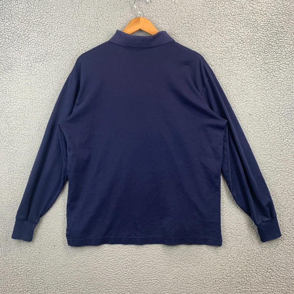 Polo Ralph Lauren Polo Shirt Pique Mens Size LT Blue Long Sleeve Flesh Pony